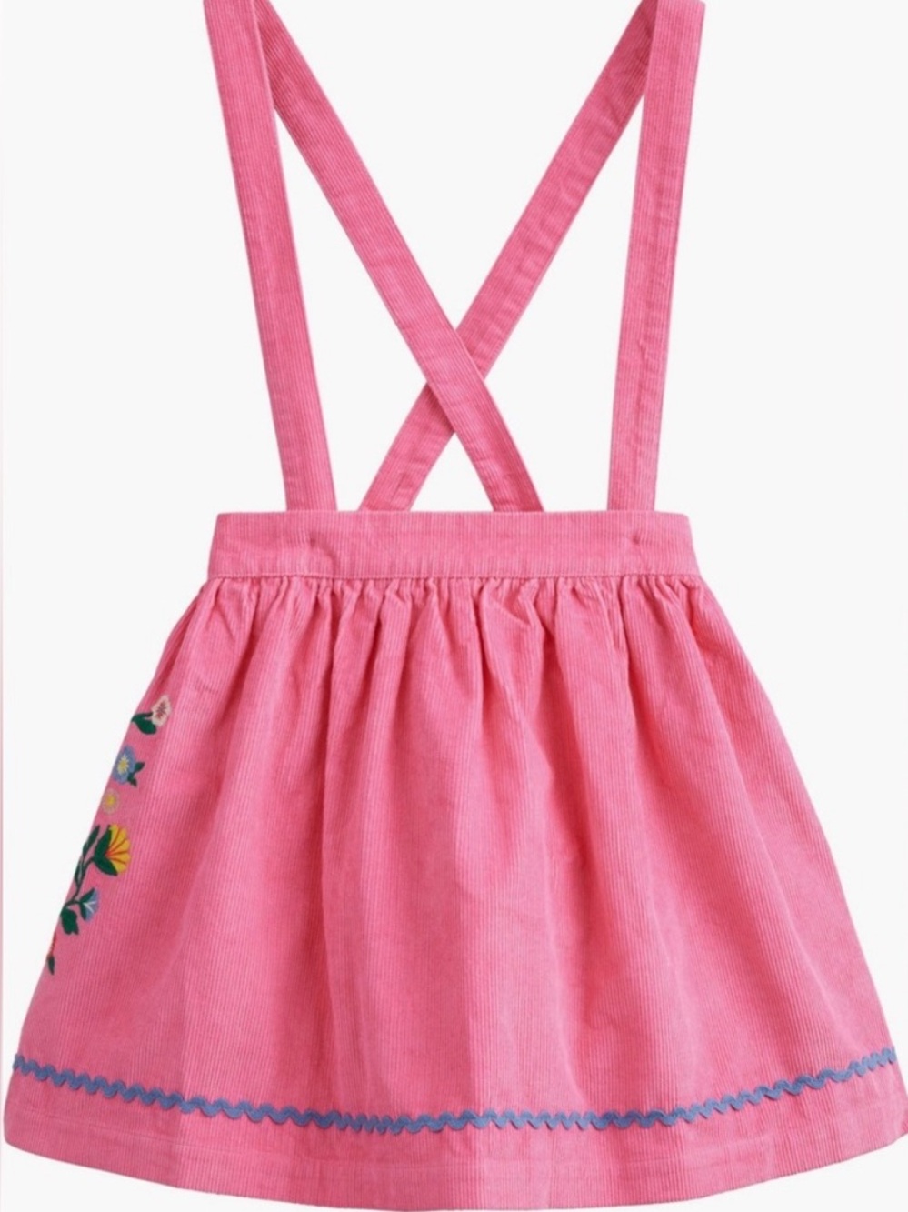 Mini Boden Courderoy Floral Skirt Pink 6/7